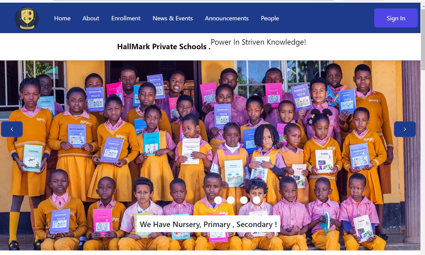 Hallmark Private Schools Web App